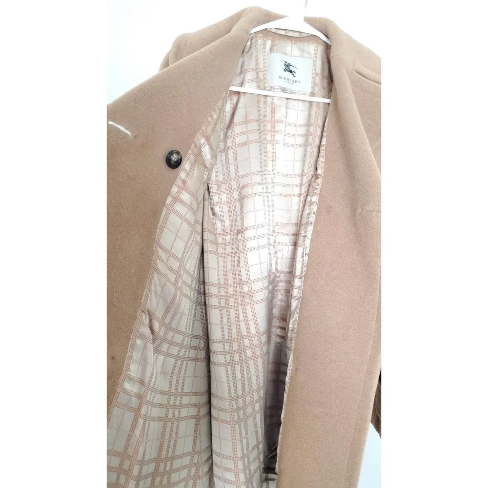 Burberry Camel Tan Wool Double-Breasted Trench Coat - Picture 12 of 15